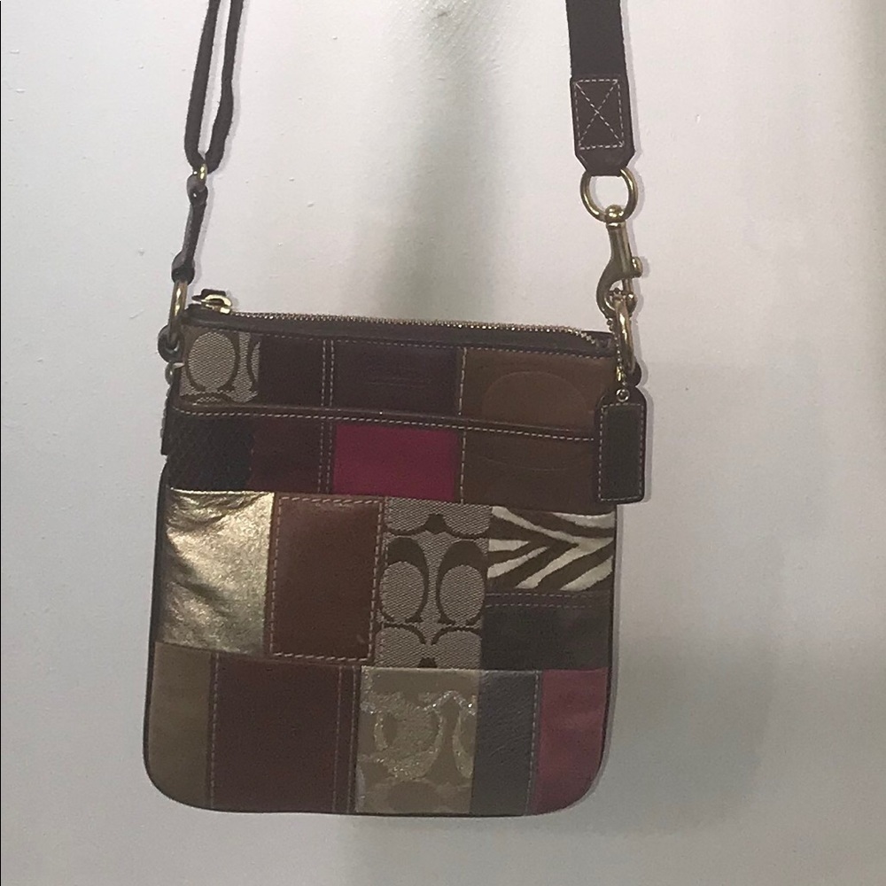 Coach Crossbody Holiday Parchwork Bag. GUC - Picture 8 of 8